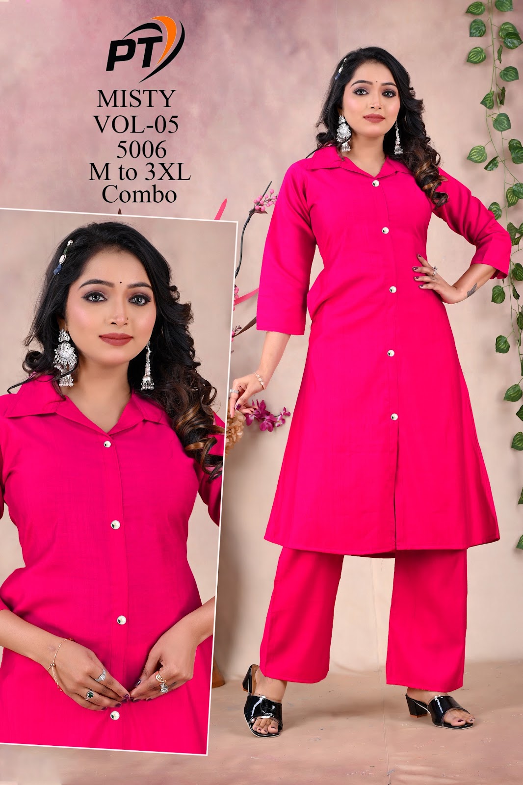 Misty Vol 5 Pt Vertican Kurti Pant Set Exporter Ahmedabad