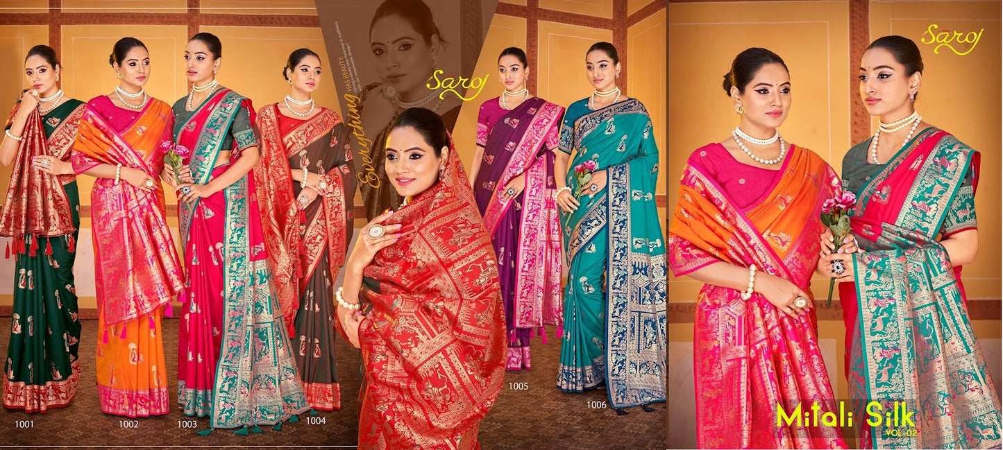 Mitali Silk Saroj Sarees Wholesaler Ahmedabad