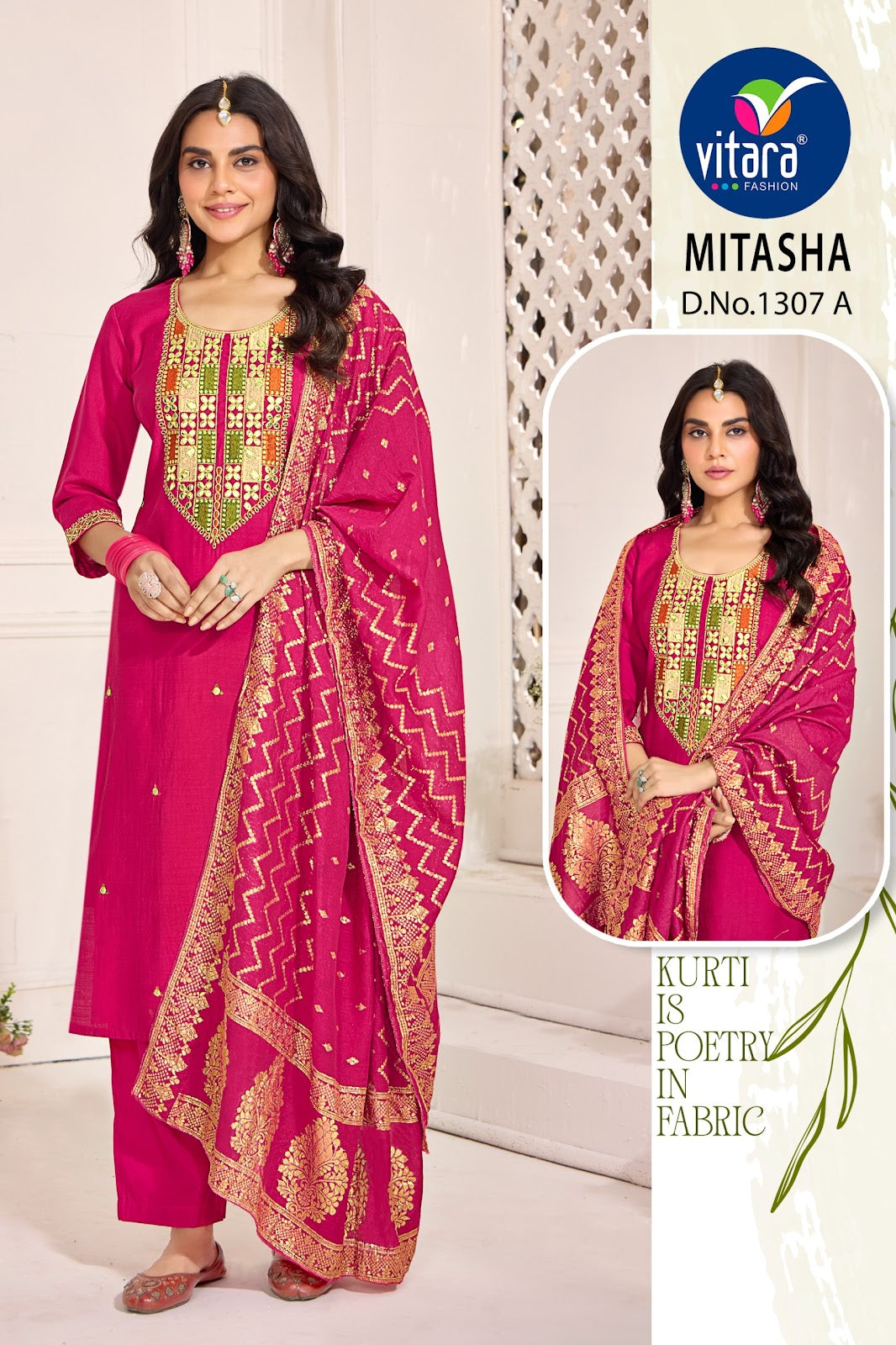 Mitasha Vitara Silk Readymade Pant Style Suits Manufacturer India