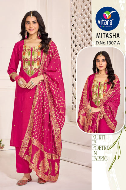 Mitasha Vitara Silk Readymade Pant Style Suits Manufacturer India