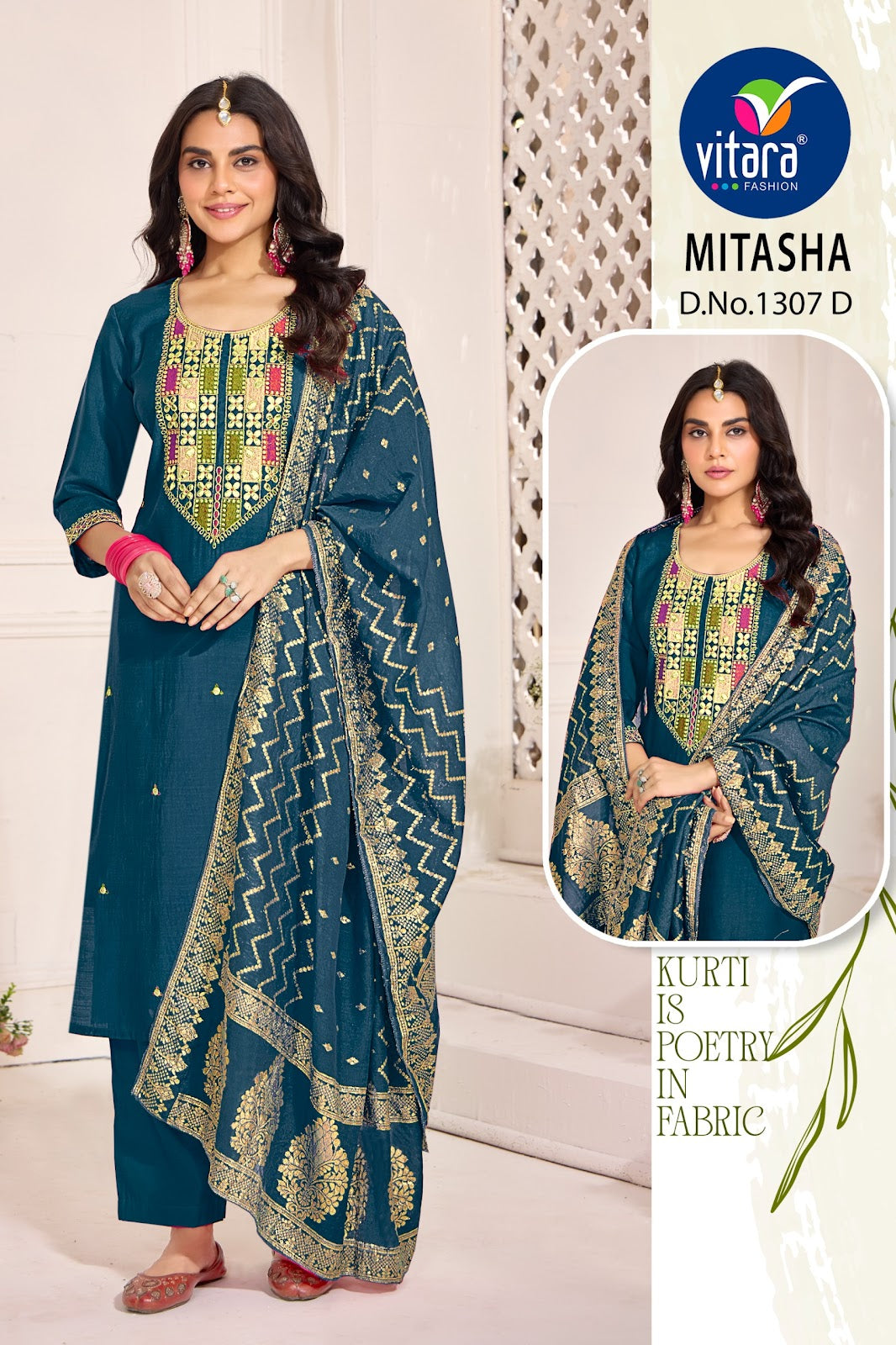 Mitasha Vitara Silk Readymade Pant Style Suits Manufacturer India