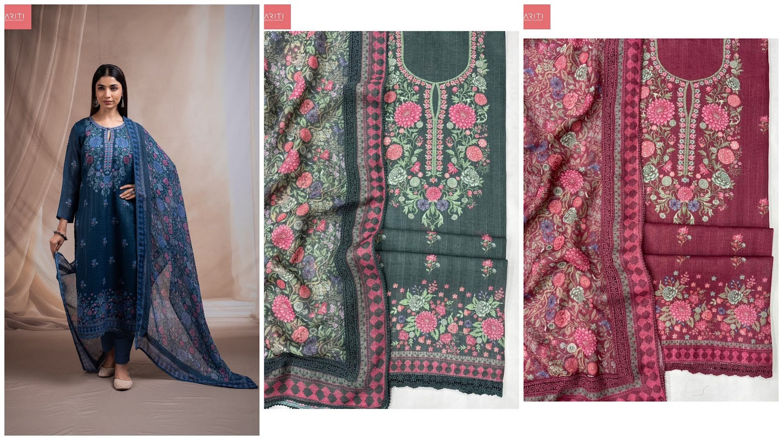 Miteek Naariti Linen Pant Style Suits Wholesaler Gujarat