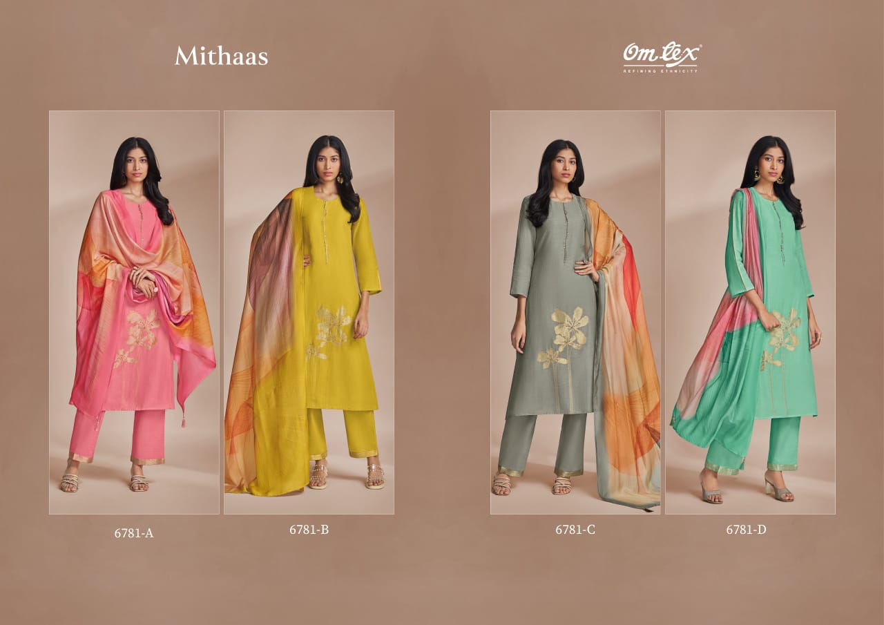 Mithaas Omtex Linen Jacquard Pant Style Suits Wholesaler