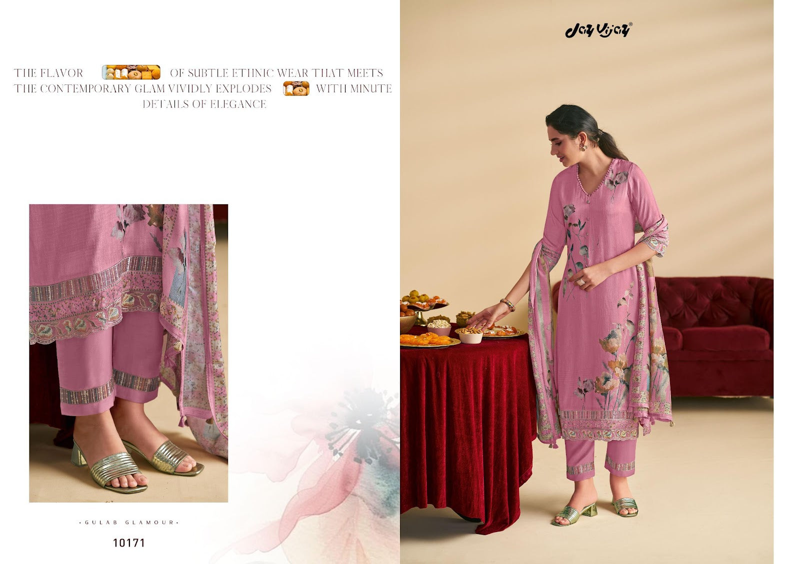 Mithai Jay Vijay Pure Bemberg Pant Style Suits Manufacturer Ahmedabad