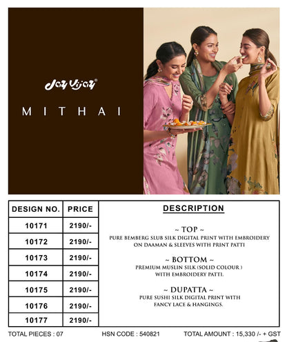 Mithai Jay Vijay Pure Bemberg Pant Style Suits Manufacturer Ahmedabad