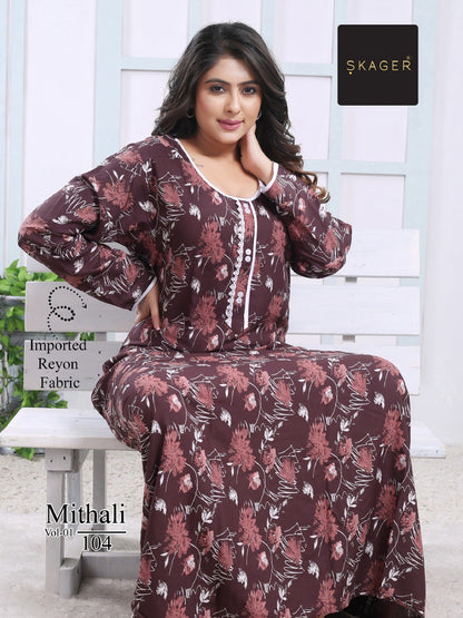 Mithali Vol 1 Skager Imported Night Gowns Wholesaler