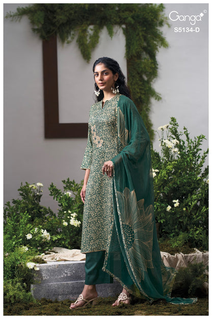 Mithila S5134 Ganga Cotton Satin Pant Style Suits Manufacturer Ahmedabad