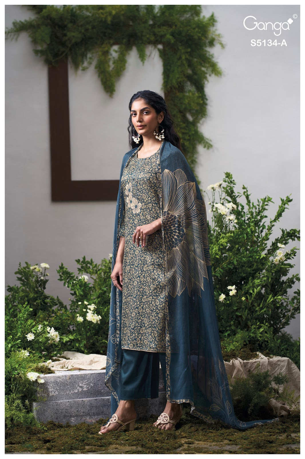 Mithila S5134 Ganga Cotton Satin Pant Style Suits Manufacturer Ahmedabad