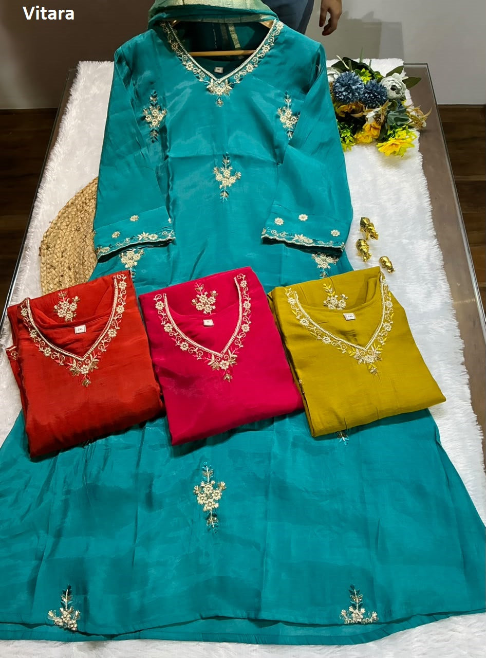 Mithila Vitara Chanderi Readymade Pant Style Suits Wholesale Price