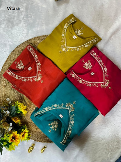 Mithila Vitara Chanderi Readymade Pant Style Suits Wholesale Price
