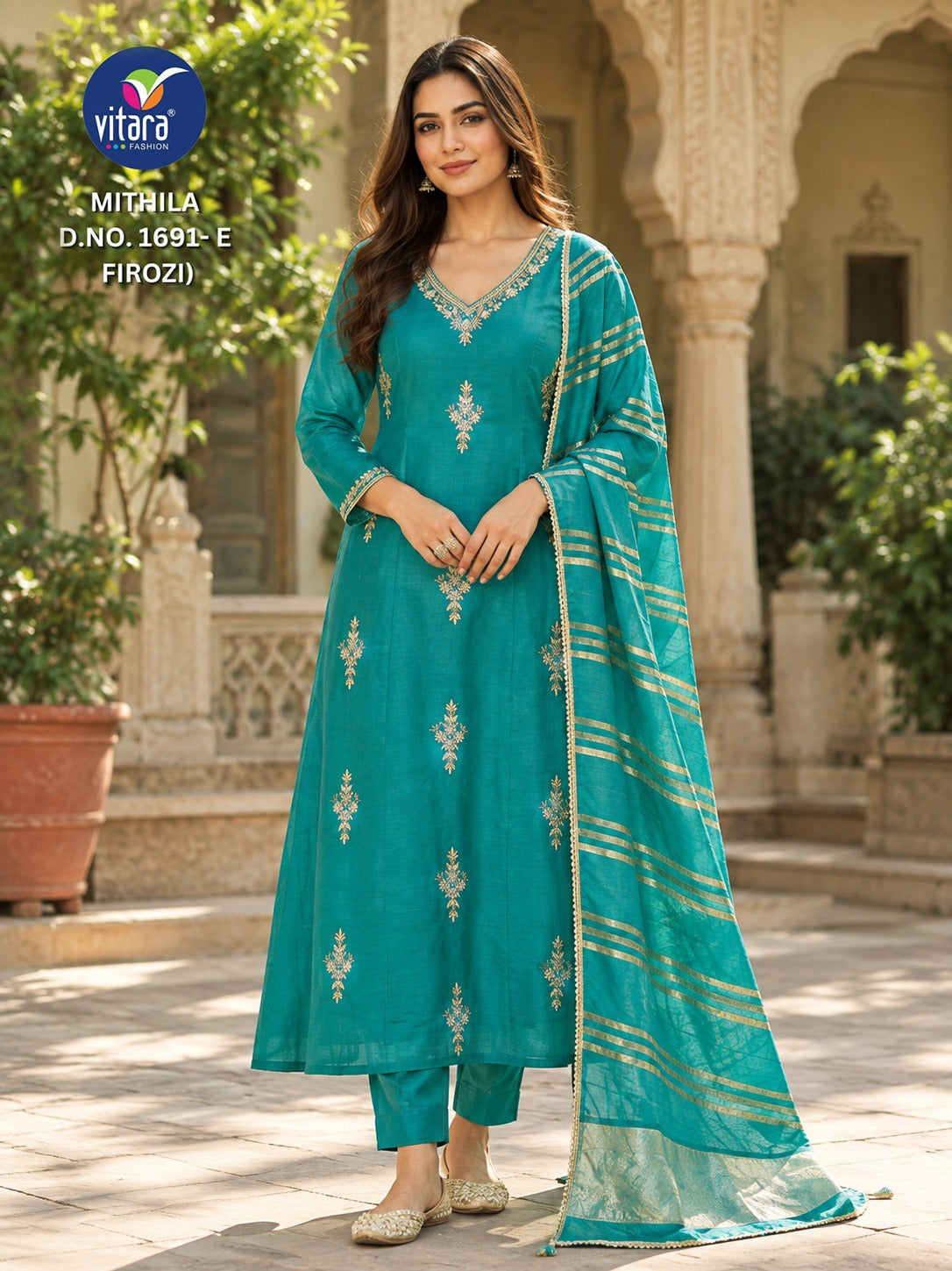Mithila Vitara Chanderi Readymade Pant Style Suits Wholesale Price