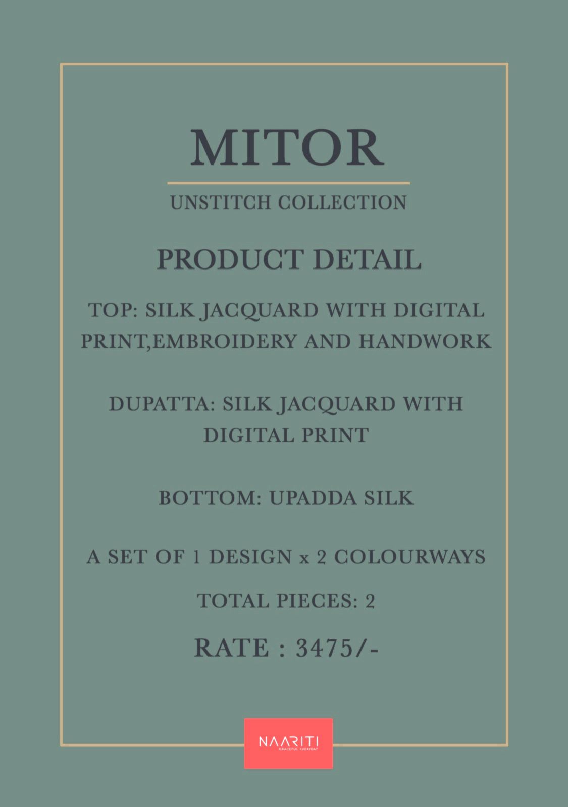 Mitor Naariti Silk Pant Style Suits Wholesaler