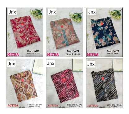 Mitra Jnx Chanderi Modal Plus Size Kurtis Supplier