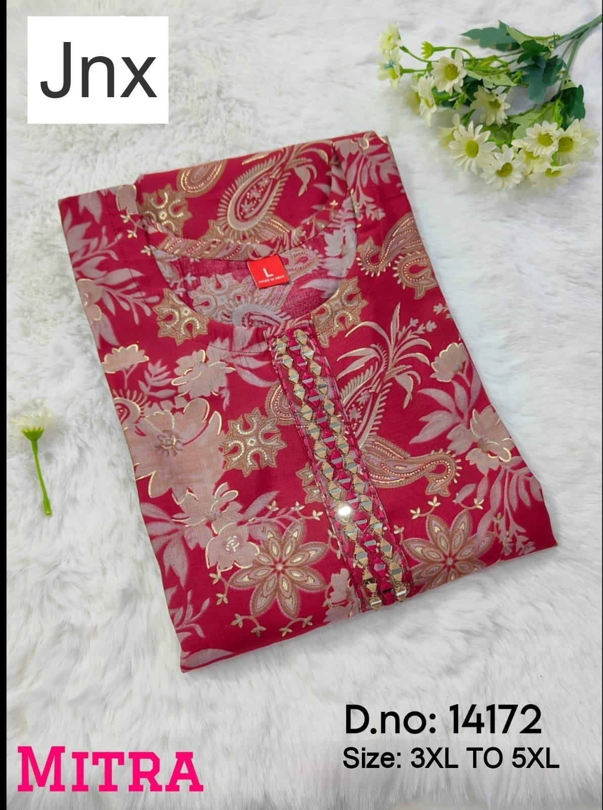 Mitra Jnx Chanderi Modal Plus Size Kurtis Supplier