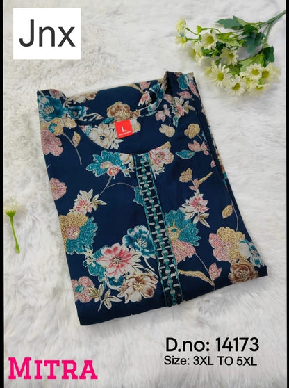 Mitra Jnx Chanderi Modal Plus Size Kurtis Supplier