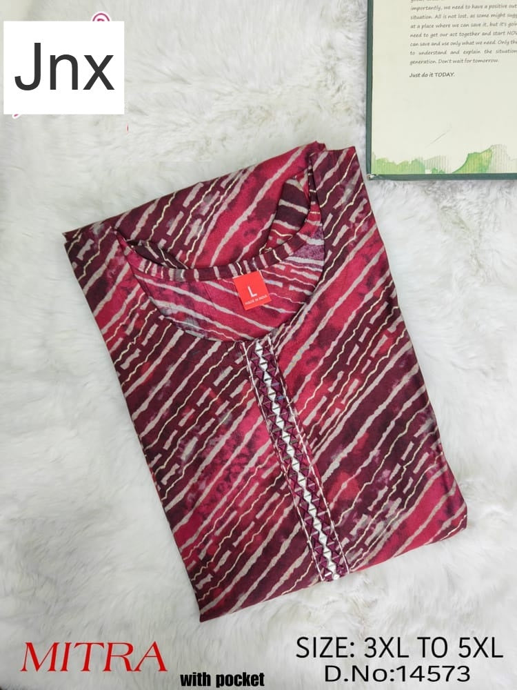 Mitra Jnx Chanderi Modal Plus Size Kurtis Supplier