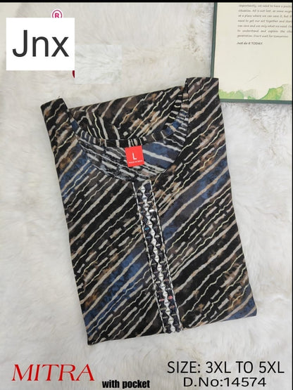 Mitra Jnx Chanderi Modal Plus Size Kurtis Supplier