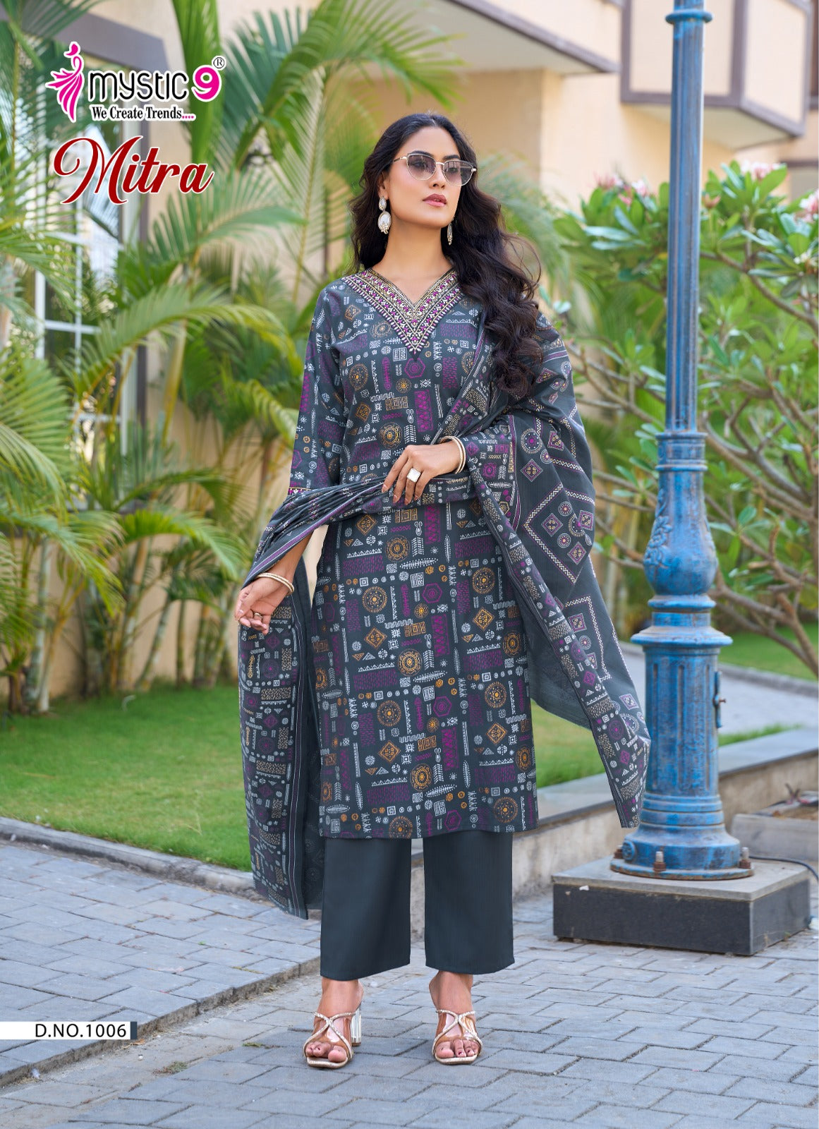 Mitra Vol 1 Mystic 9 Vertican Readymade Pant Style Suits Exporter India