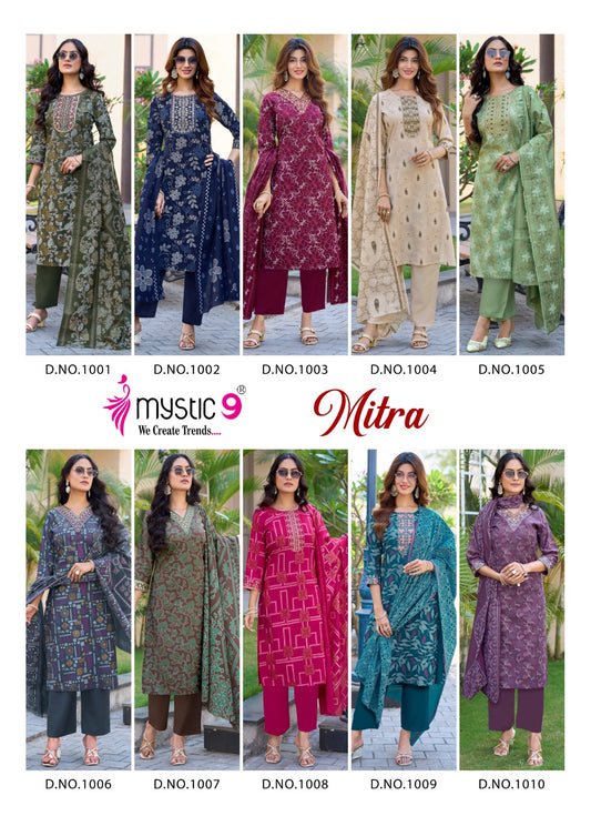 Mitra Vol 1 Mystic 9 Vertican Readymade Pant Style Suits Exporter India