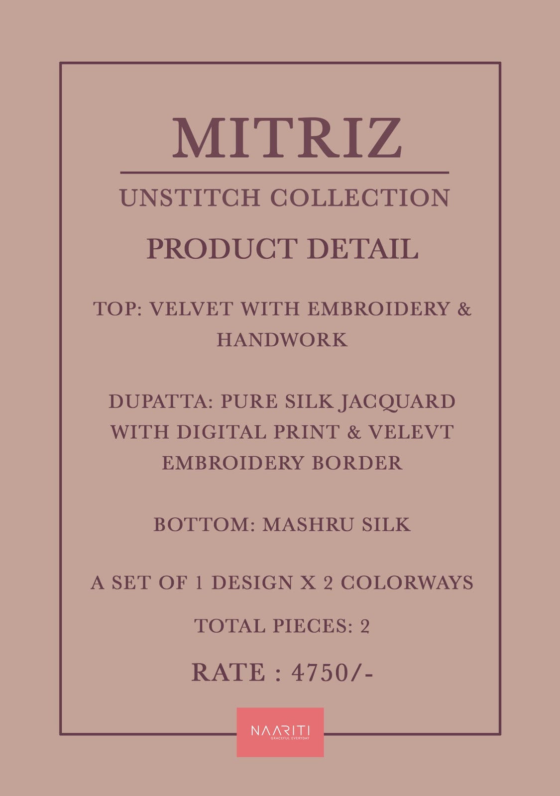 Mitriz Naariti Velvet Suits Exporter