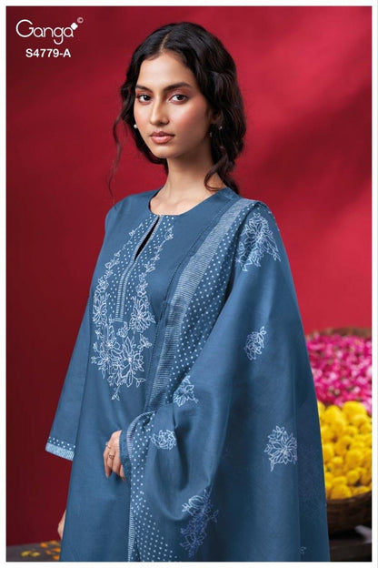 Mivana S4779 Ganga Cotton Plazzo Style Suits Exporter Gujarat