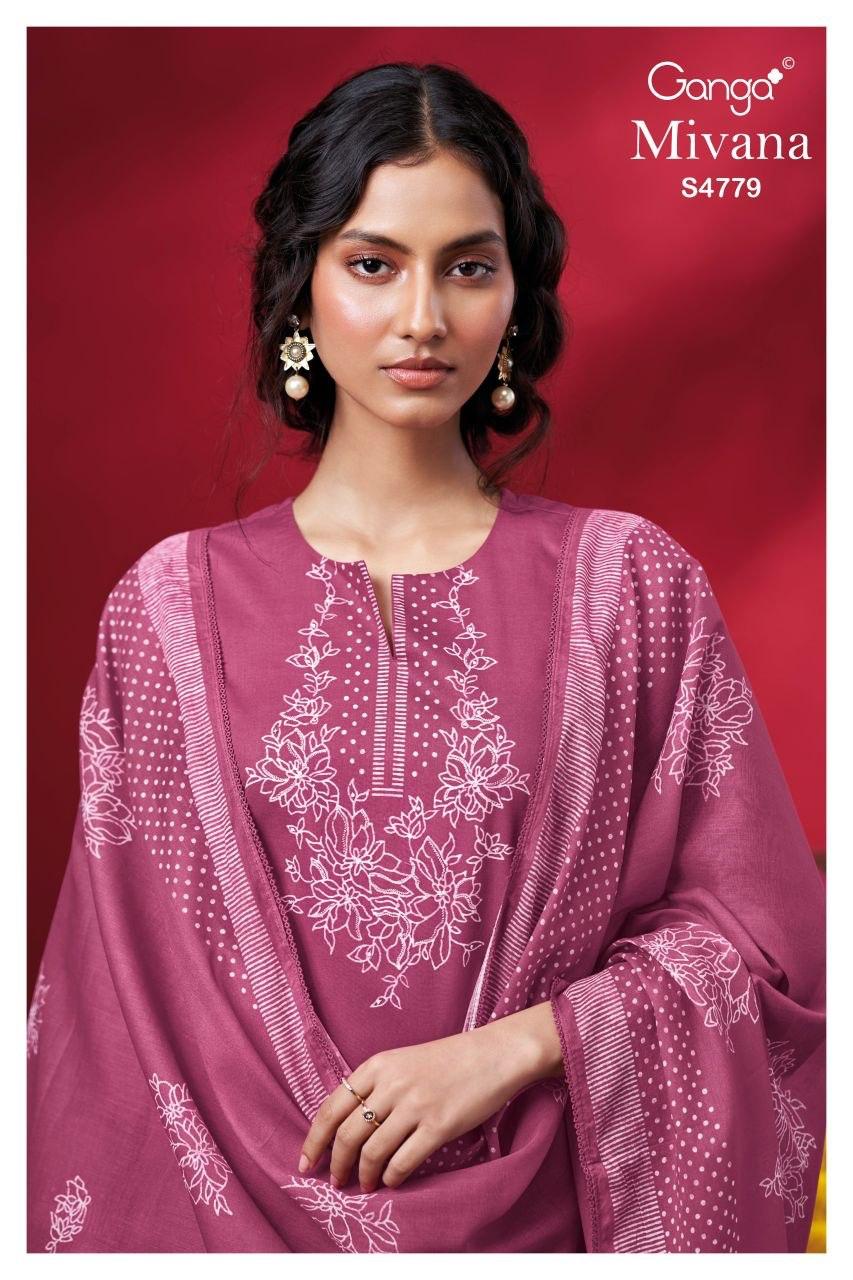 Mivana S4779 Ganga Cotton Plazzo Style Suits Exporter Gujarat