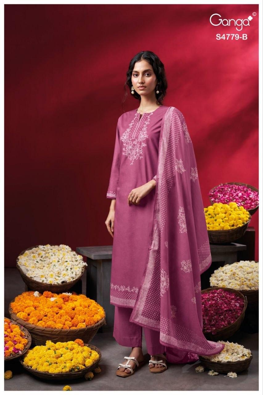 Mivana S4779 Ganga Cotton Plazzo Style Suits Exporter Gujarat