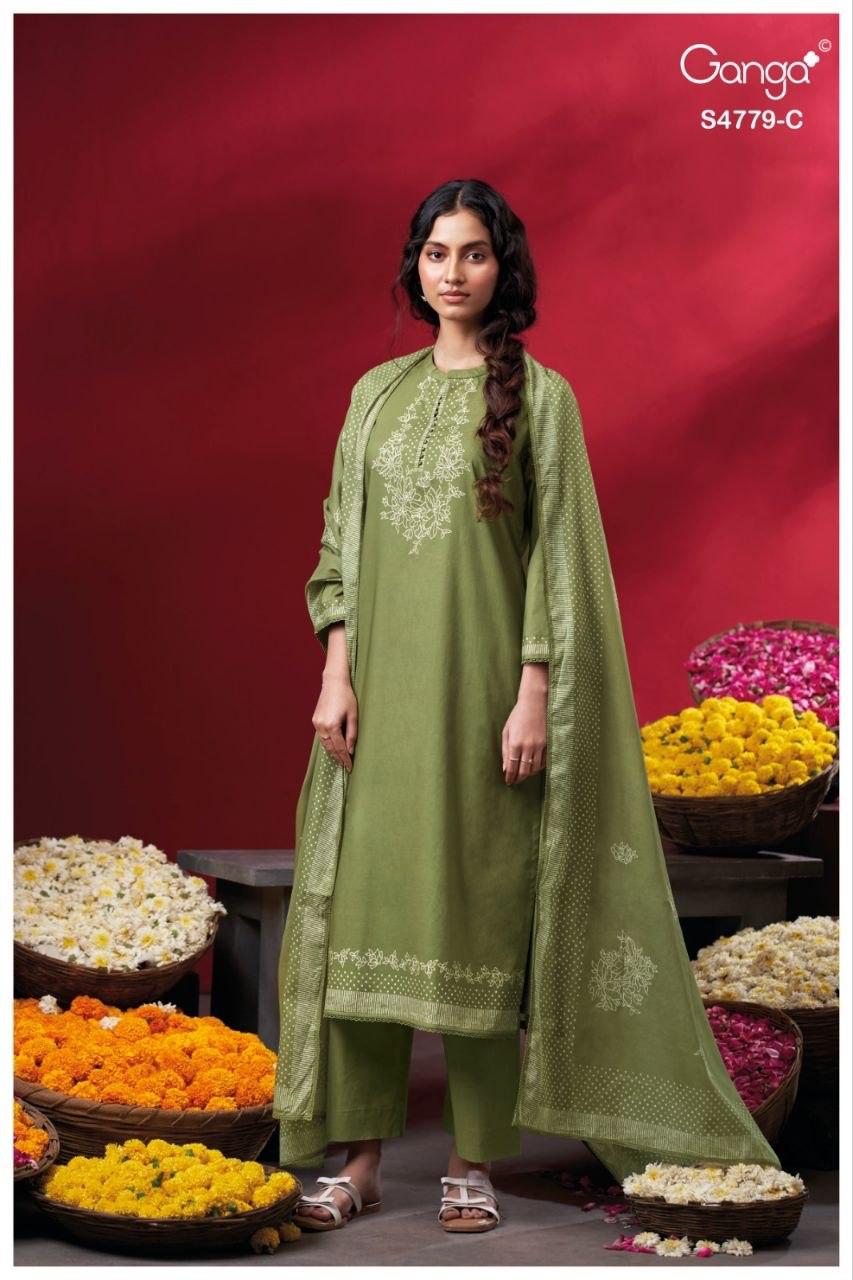 Mivana S4779 Ganga Cotton Plazzo Style Suits Exporter Gujarat