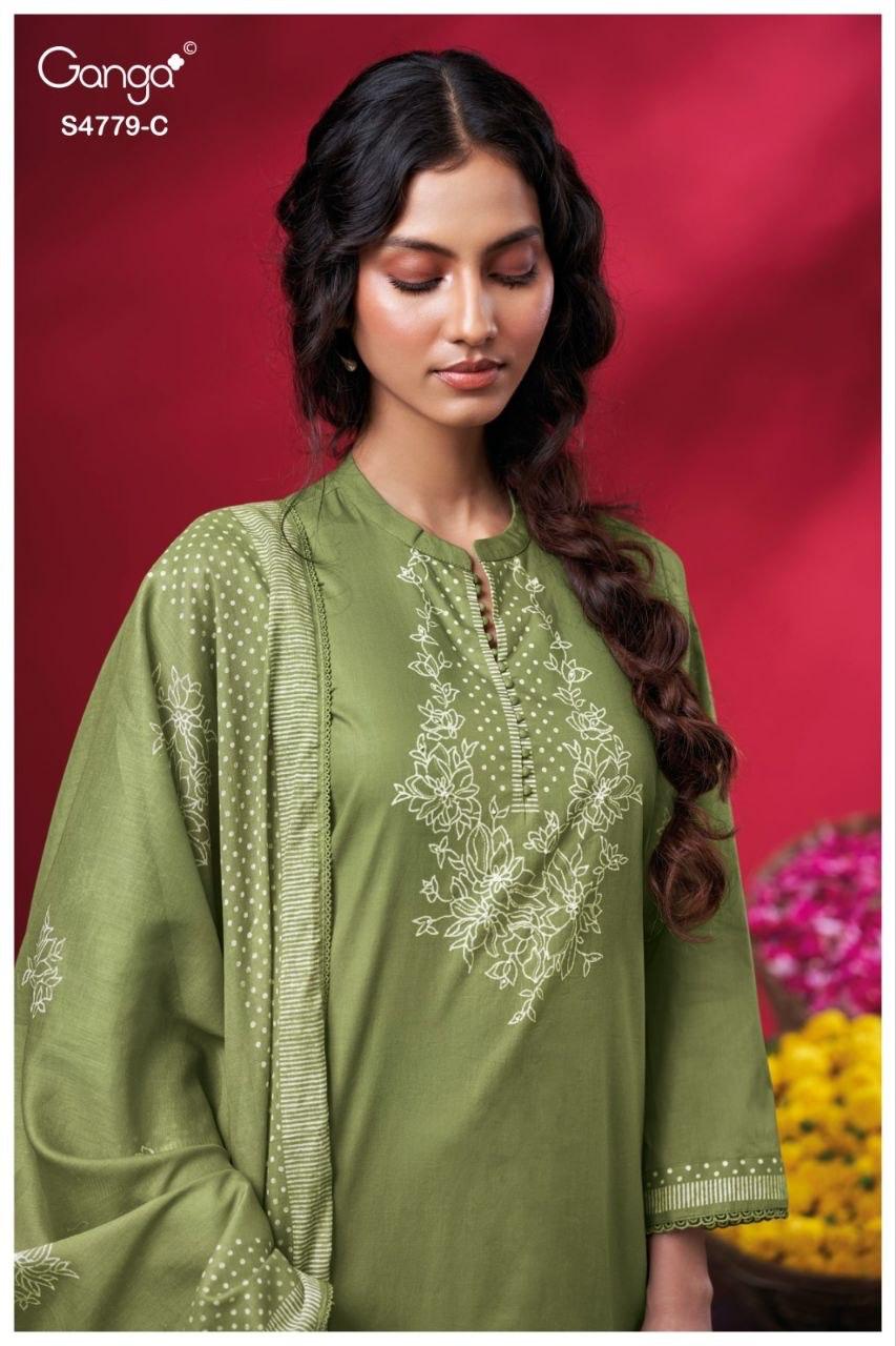 Mivana S4779 Ganga Cotton Plazzo Style Suits Exporter Gujarat