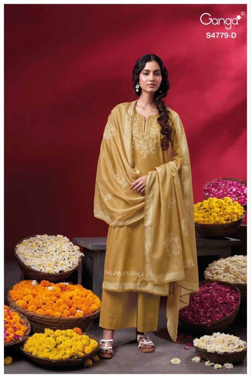 Mivana S4779 Ganga Cotton Plazzo Style Suits Exporter Gujarat