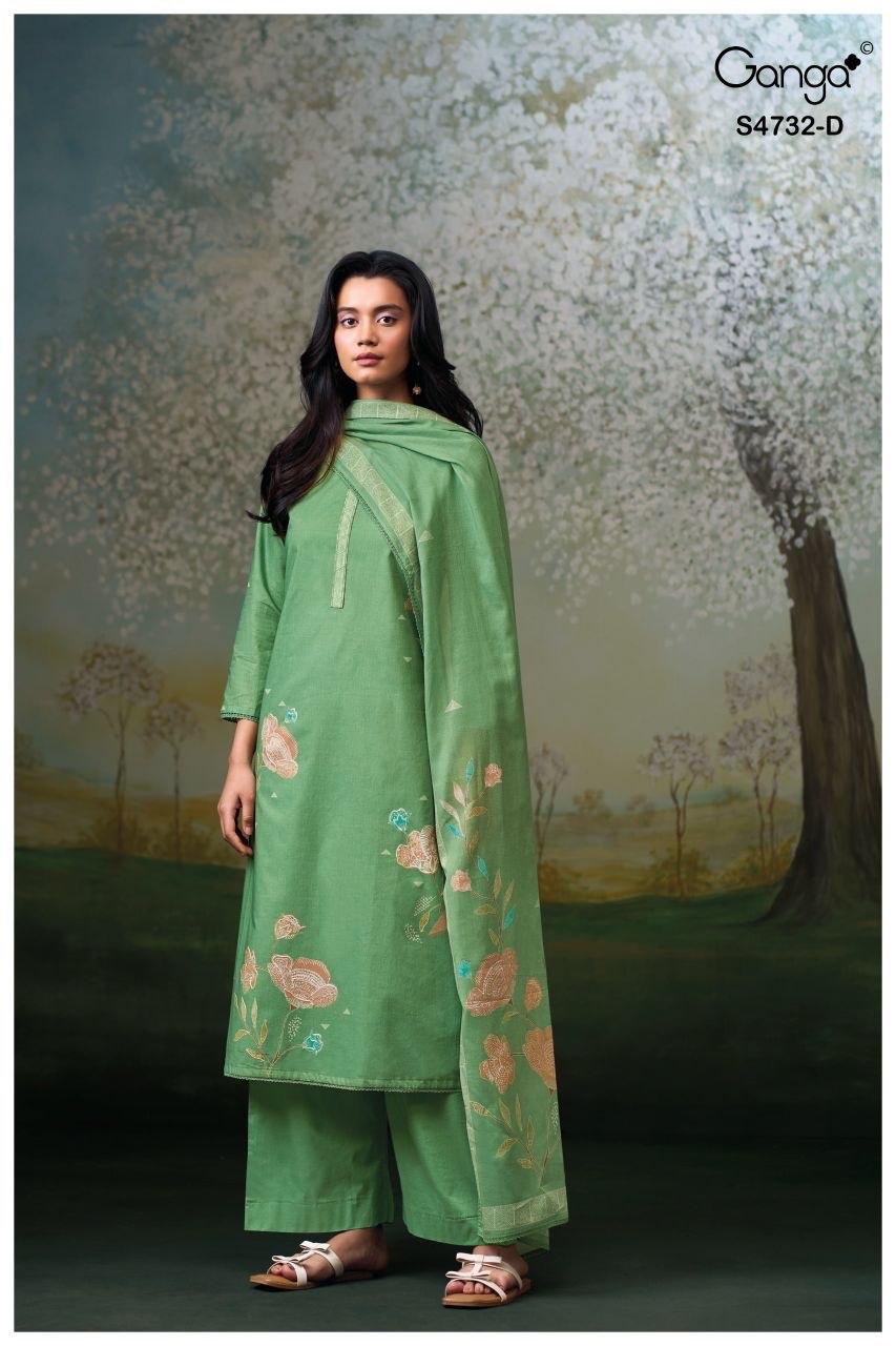 Mivelle S4732 Ganga Cotton Plazzo Style Suits Supplier India