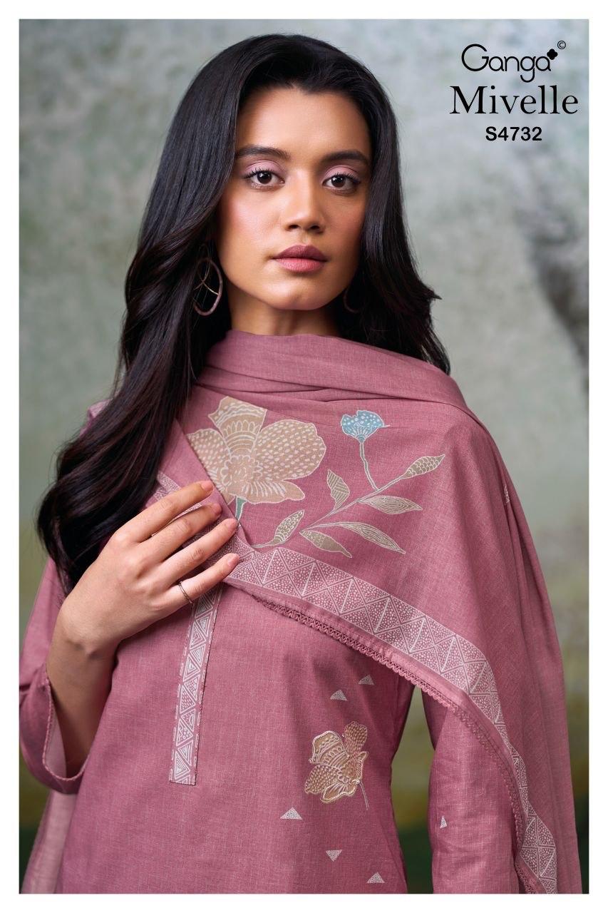 Mivelle S4732 Ganga Cotton Plazzo Style Suits Supplier India