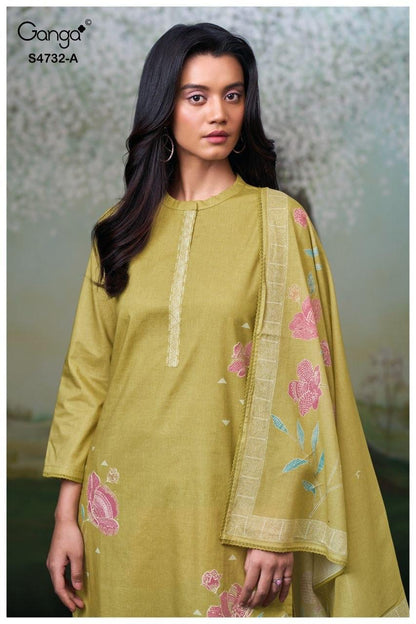 Mivelle S4732 Ganga Cotton Plazzo Style Suits Supplier India