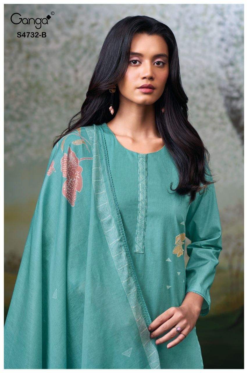 Mivelle S4732 Ganga Cotton Plazzo Style Suits Supplier India