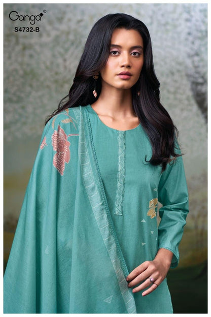 Mivelle S4732 Ganga Cotton Plazzo Style Suits Supplier India