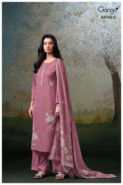 Mivelle S4732 Ganga Cotton Plazzo Style Suits Supplier India