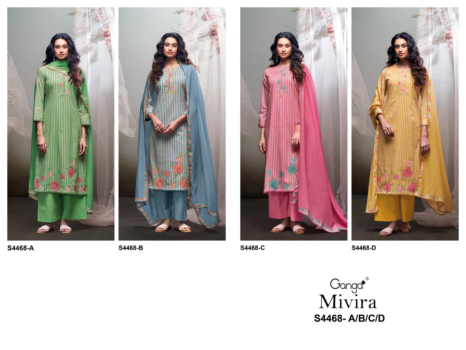 Mivira 4468 Ganga Mul Cotton Pant Style Suits Wholesale Price