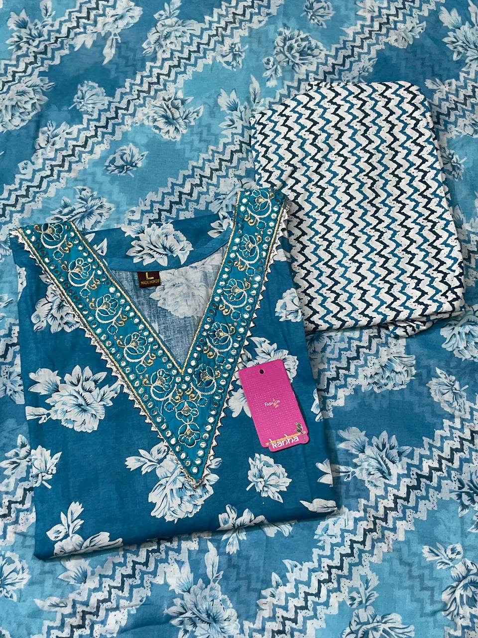 Mivya 140525 Kanha Readymade Cotton Pant Suits Exporter India