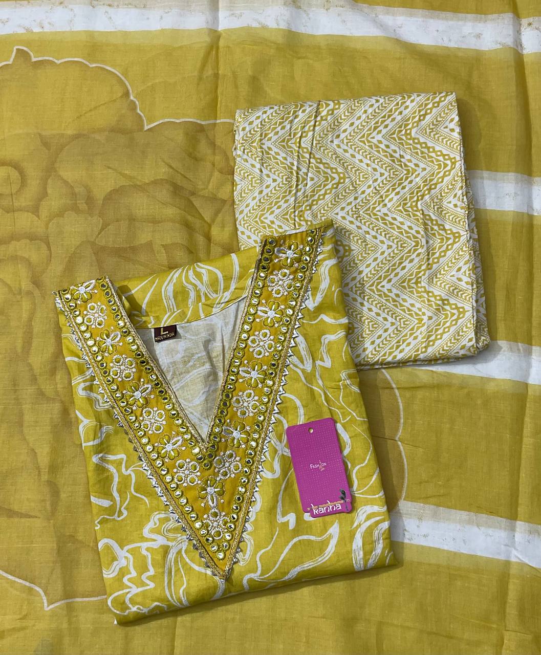 Mivya 140525 Kanha Readymade Cotton Pant Suits Exporter India