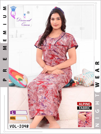 Mix Prints Diamond Queen Night Gowns Wholesale