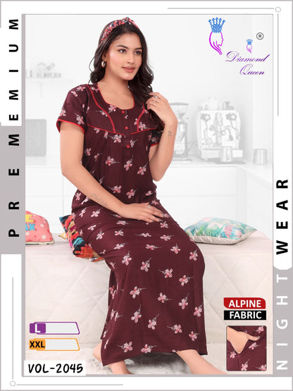 Mix Prints Diamond Queen Night Gowns Wholesale