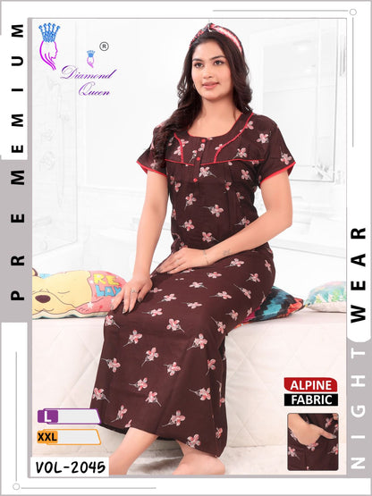 Mix Prints Diamond Queen Night Gowns Wholesale