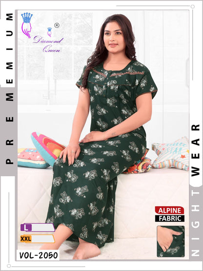 Mix Prints Diamond Queen Night Gowns Wholesale