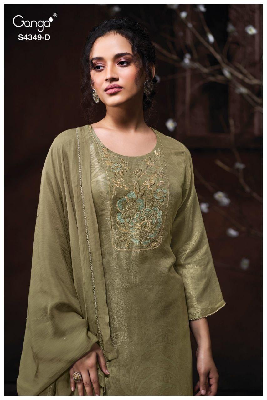 Miyara 4349 Ganga Bemberg Silk Plazzo Style Suits Wholesaler