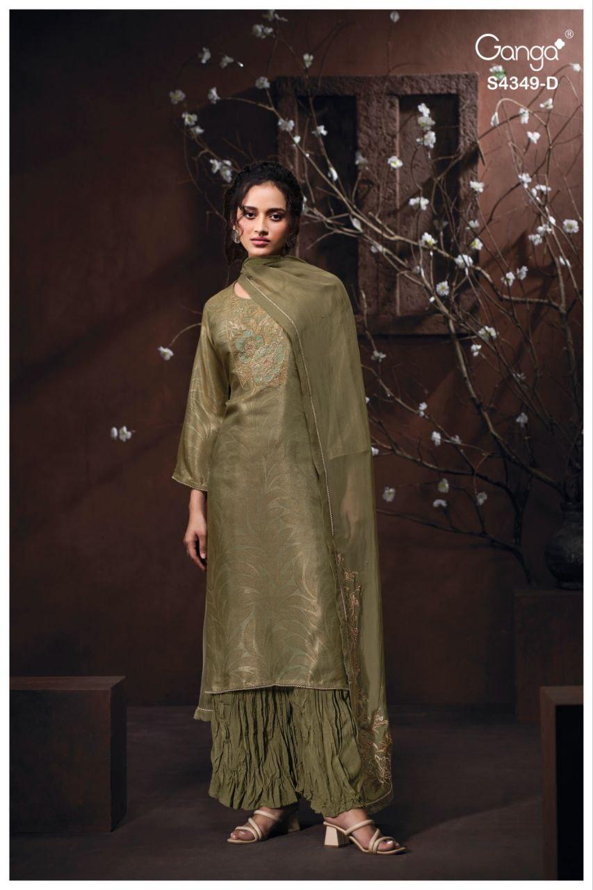 Miyara 4349 Ganga Bemberg Silk Plazzo Style Suits Wholesaler
