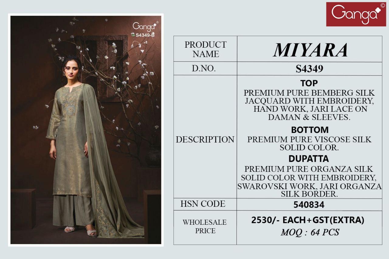 Miyara 4349 Ganga Bemberg Silk Plazzo Style Suits Wholesaler