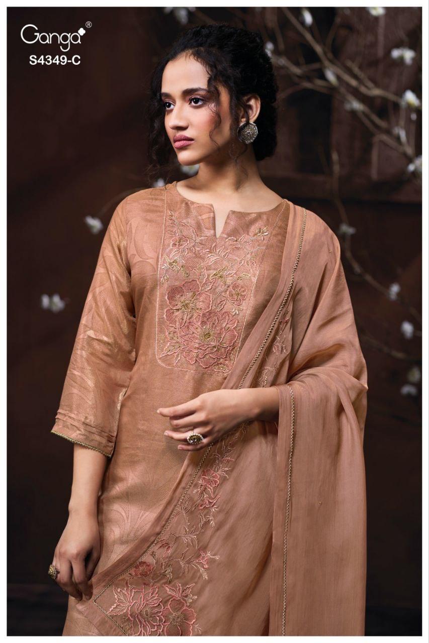 Miyara 4349 Ganga Bemberg Silk Plazzo Style Suits Wholesaler