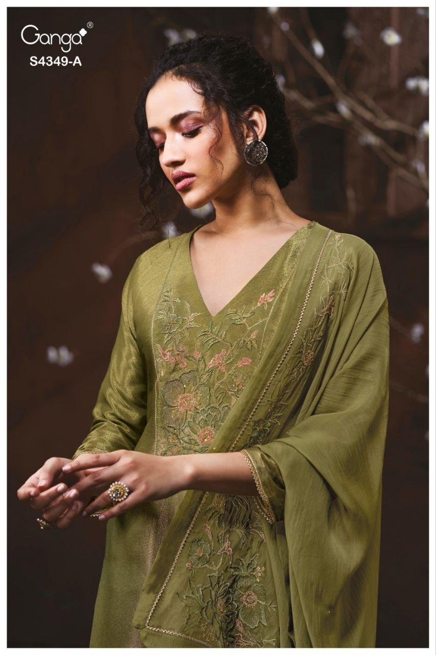 Miyara 4349 Ganga Bemberg Silk Plazzo Style Suits Wholesaler