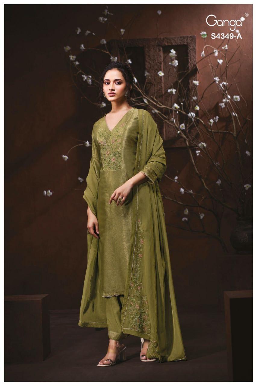 Miyara 4349 Ganga Bemberg Silk Plazzo Style Suits Wholesaler
