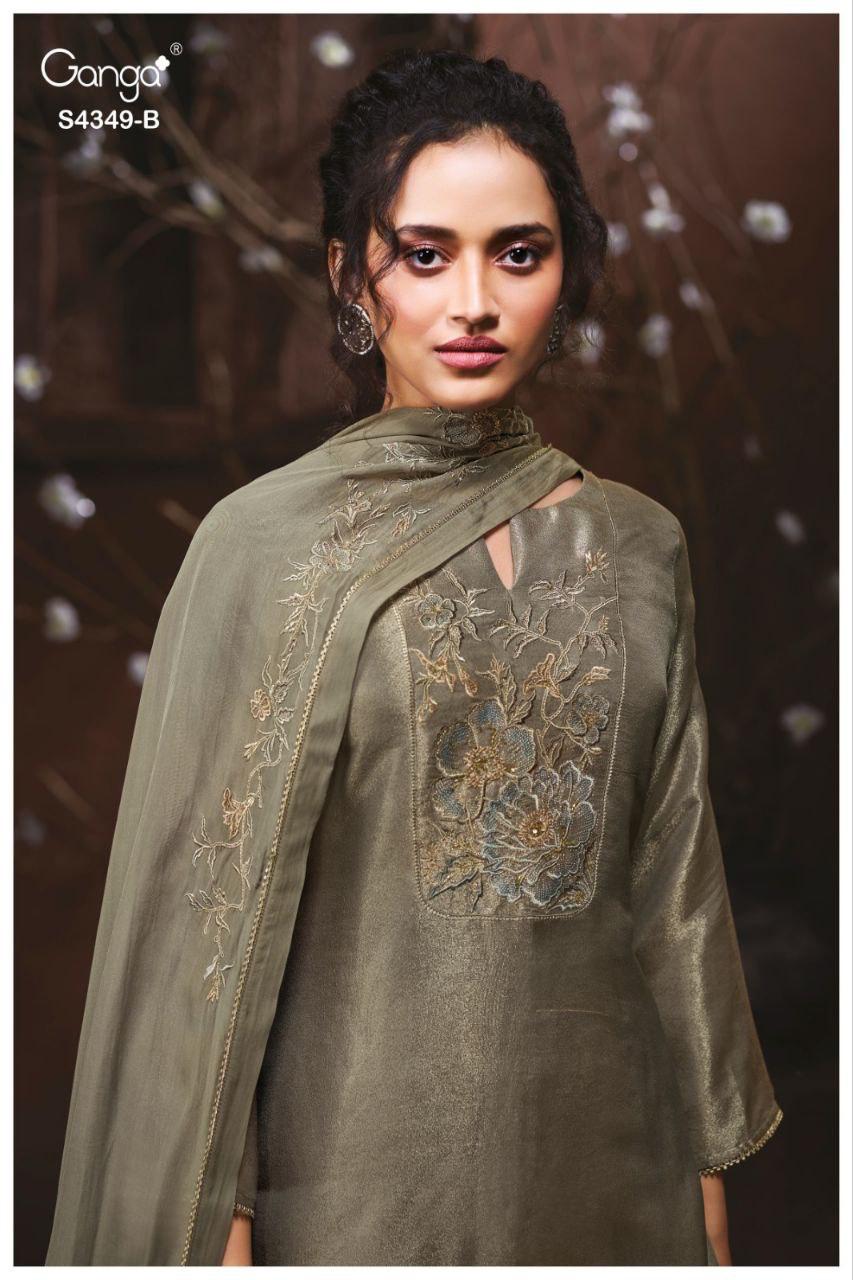 Miyara 4349 Ganga Bemberg Silk Plazzo Style Suits Wholesaler